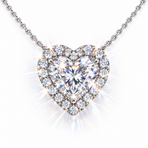 Heart halo pendant