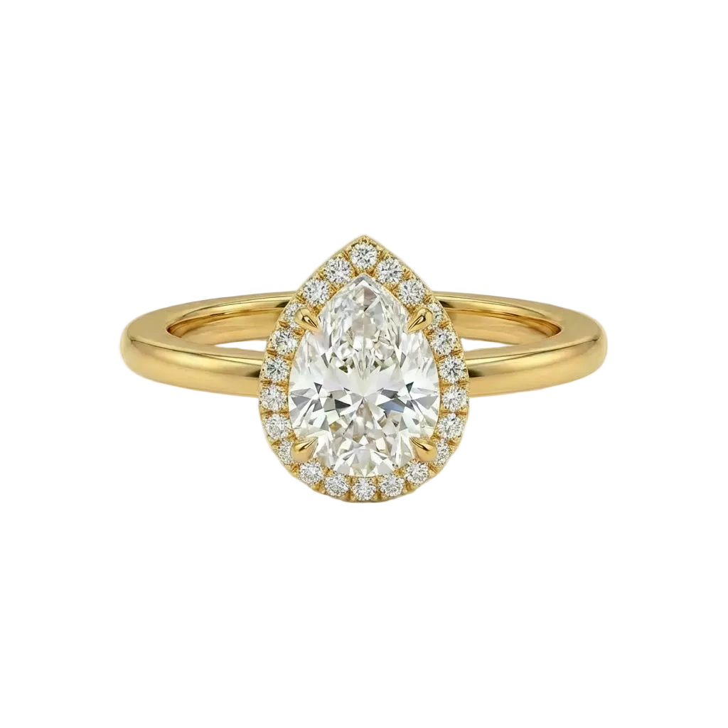 Pear halo ring