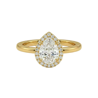 Pear halo ring