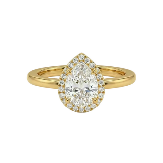 Pear halo ring