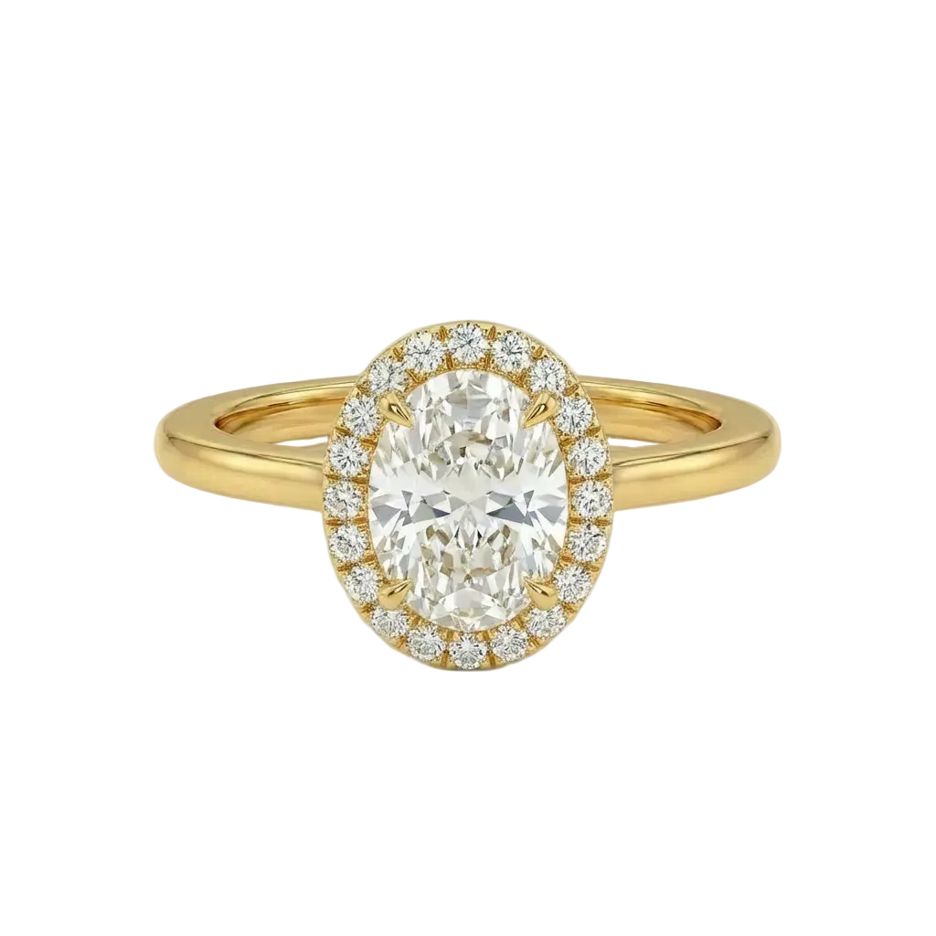 Oval halo ring