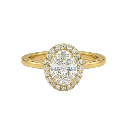 Oval halo ring