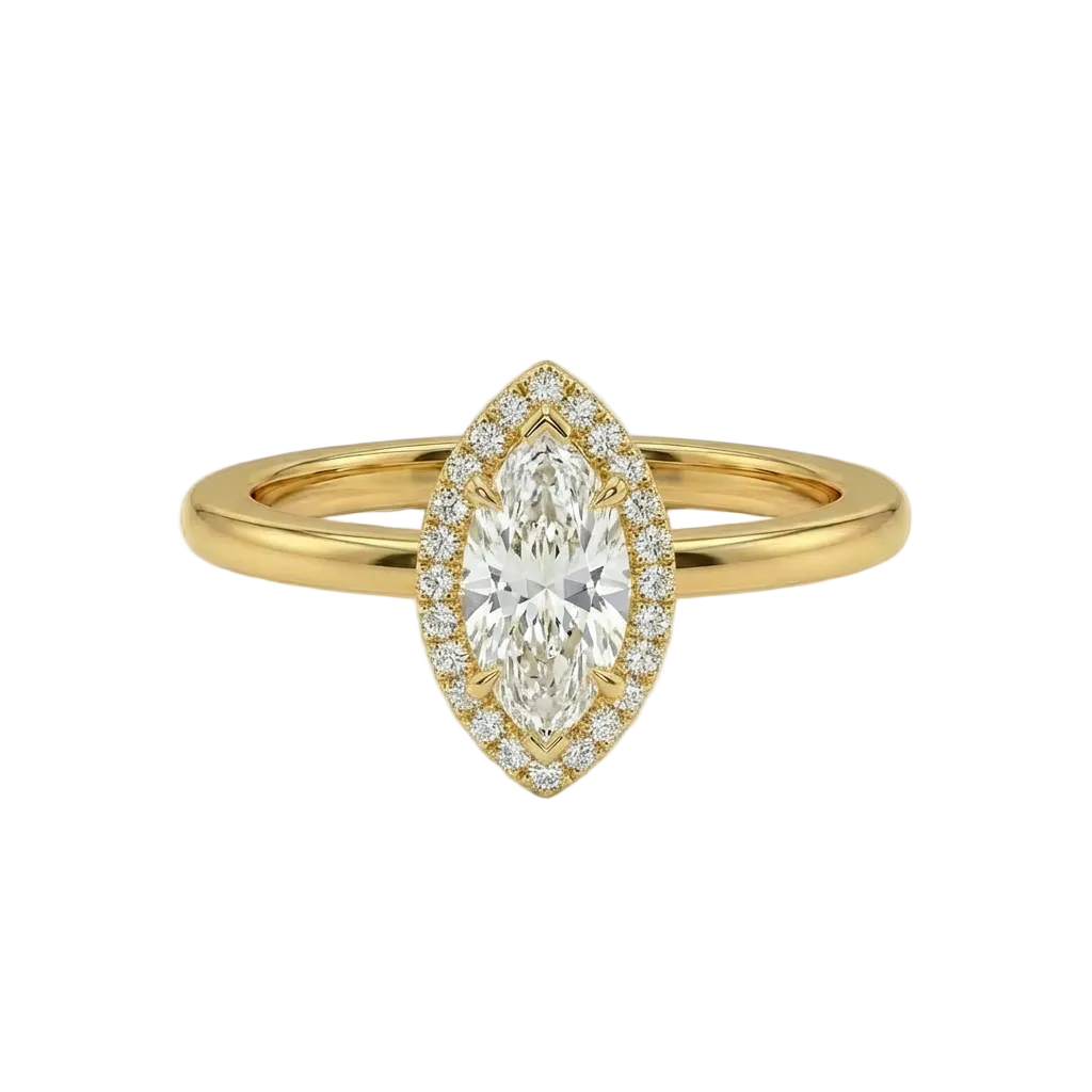 Marquise halo ring
