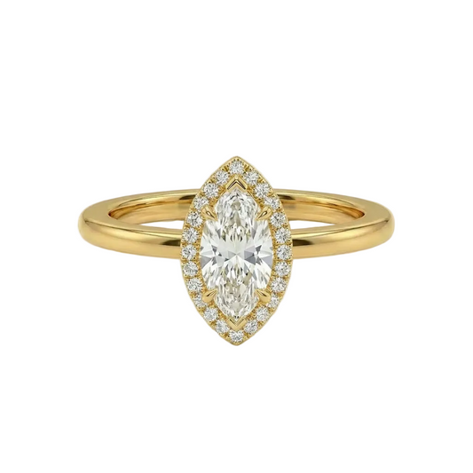 Marquise halo ring