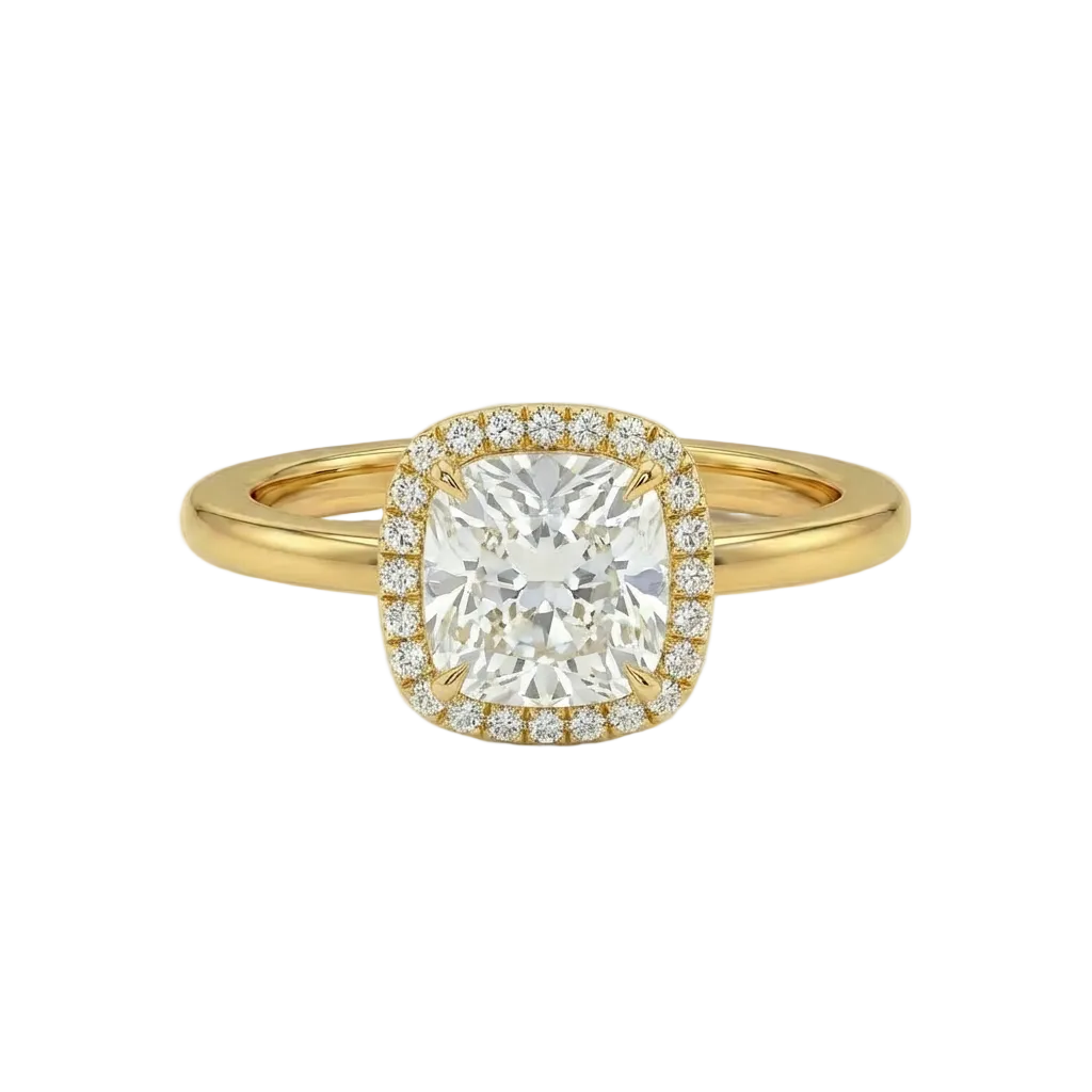 Cushion halo ring