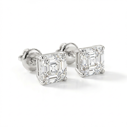Asscher cut earrings