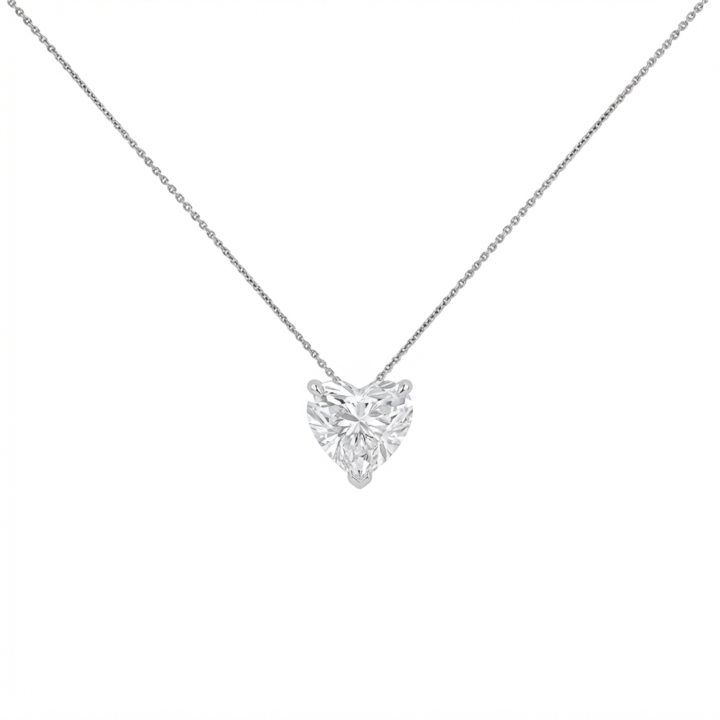 Heart shape solitaire pendant