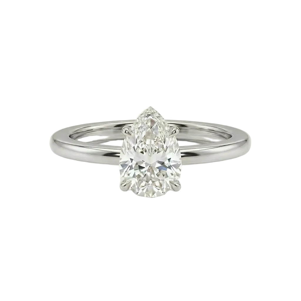 Pear cut solitaire ring