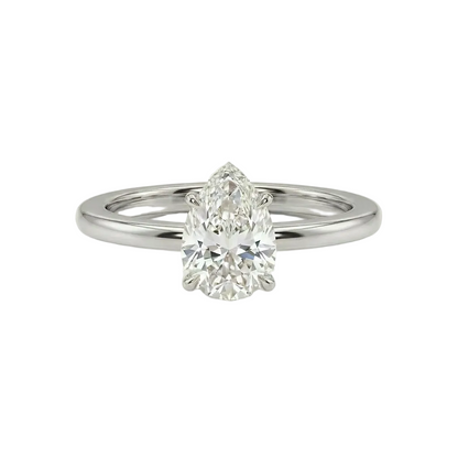 Pear cut solitaire ring