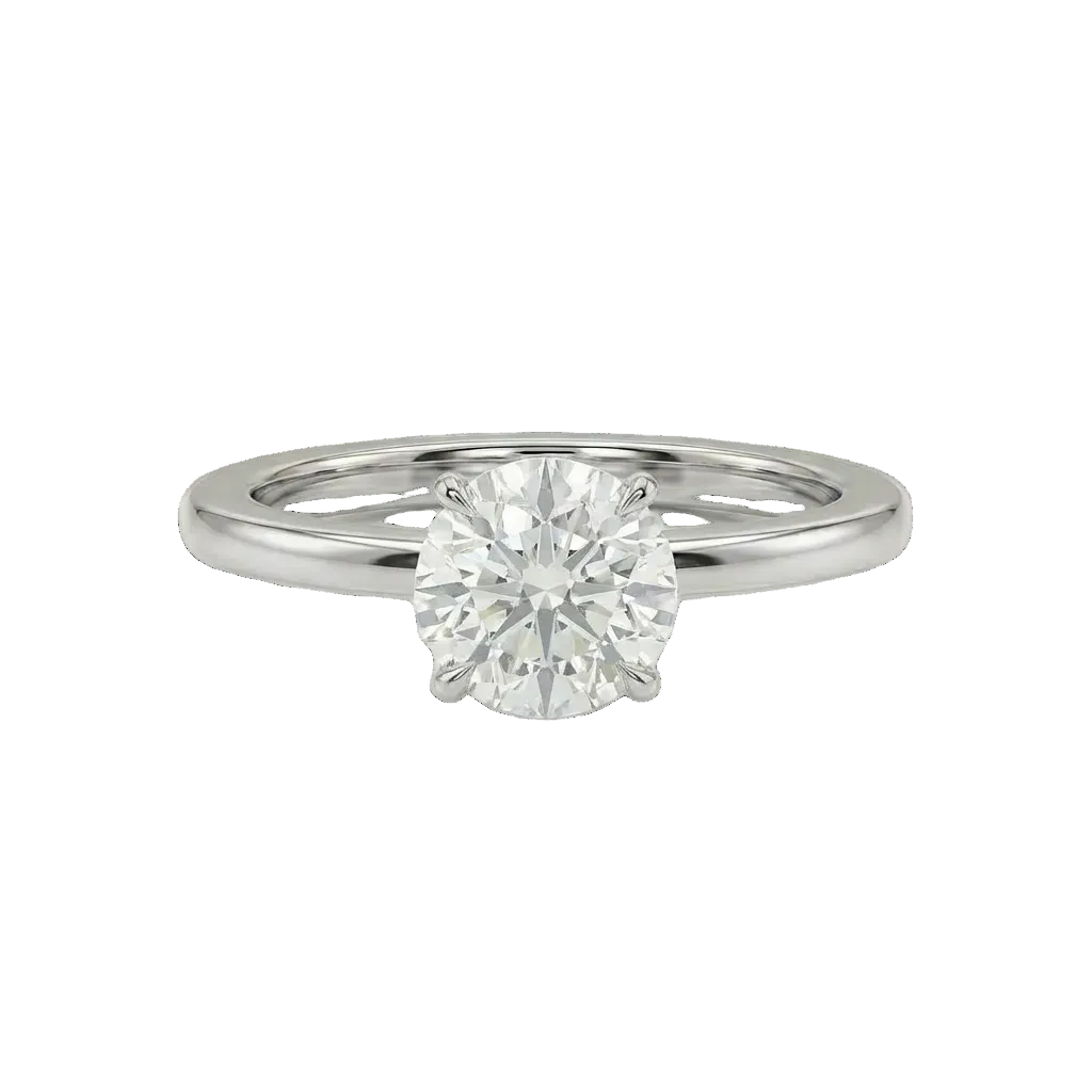 Round cut solitaire ring