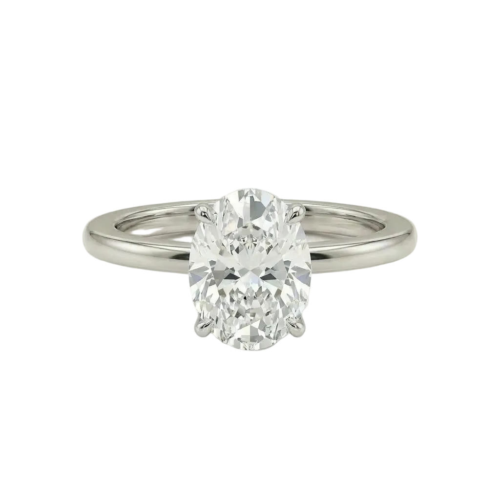 Oval cut solitaire ring