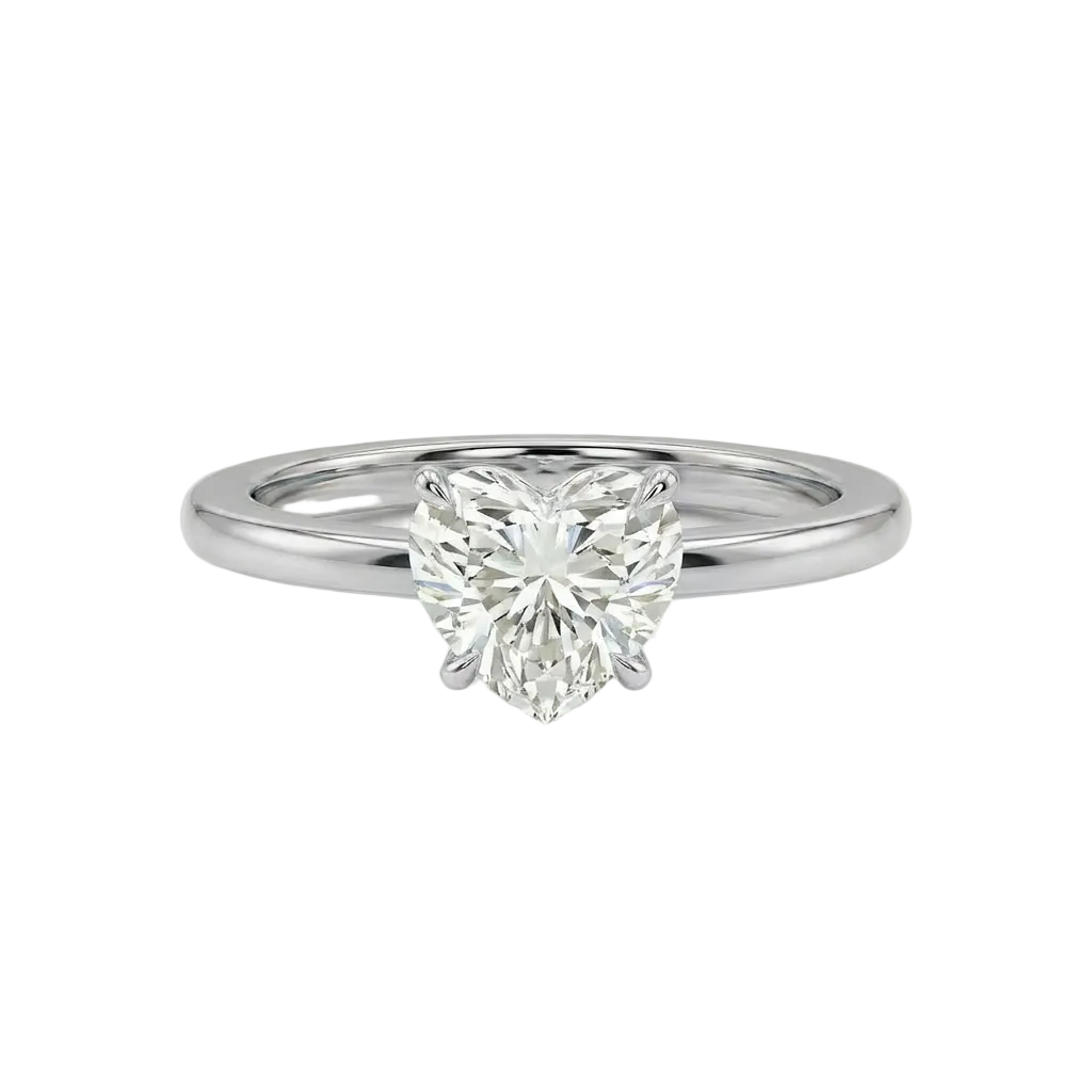Heart shape solitaire ring