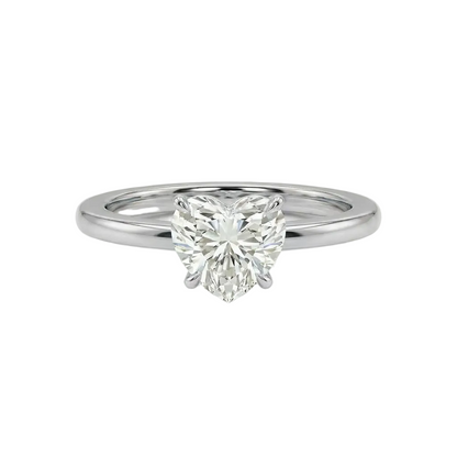 Heart shape solitaire ring