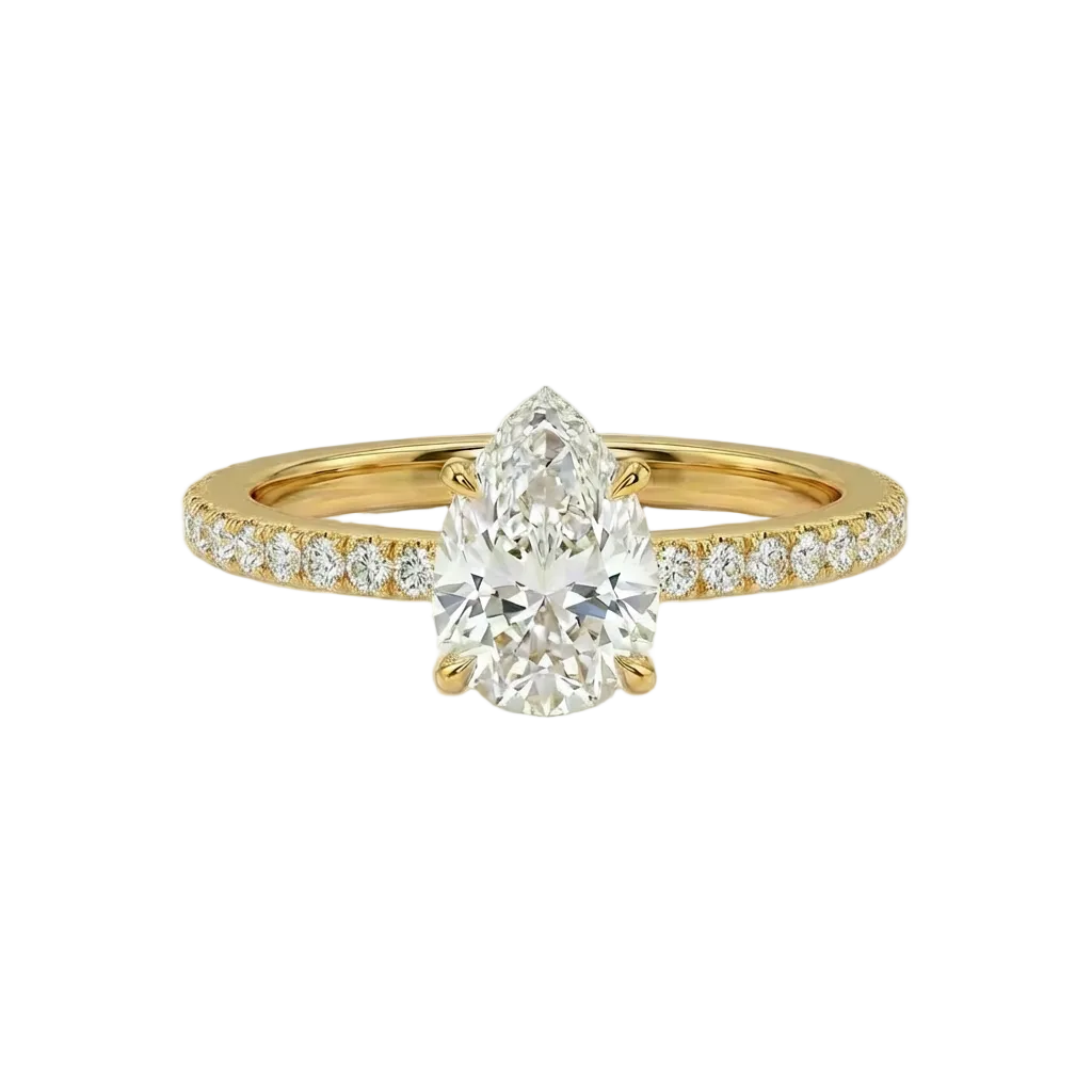 Pear Diamond pavé ring