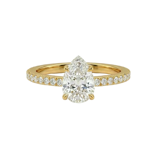 Pear Diamond pavé ring