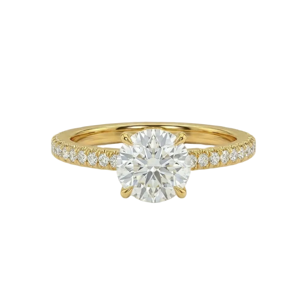 Round Brilliant Cut Diamond pavé ring