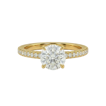 Round Brilliant Cut Diamond pavé ring