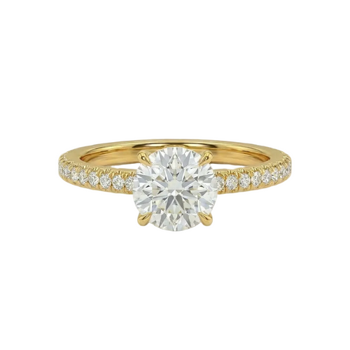 Round Brilliant Cut Diamond pavé ring