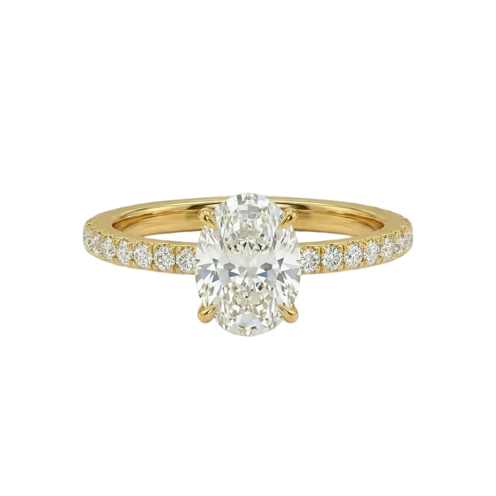 Oval Diamond pavé ring