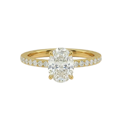 Oval Diamond pavé ring