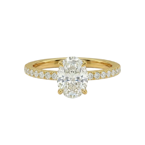 Oval Diamond pavé ring