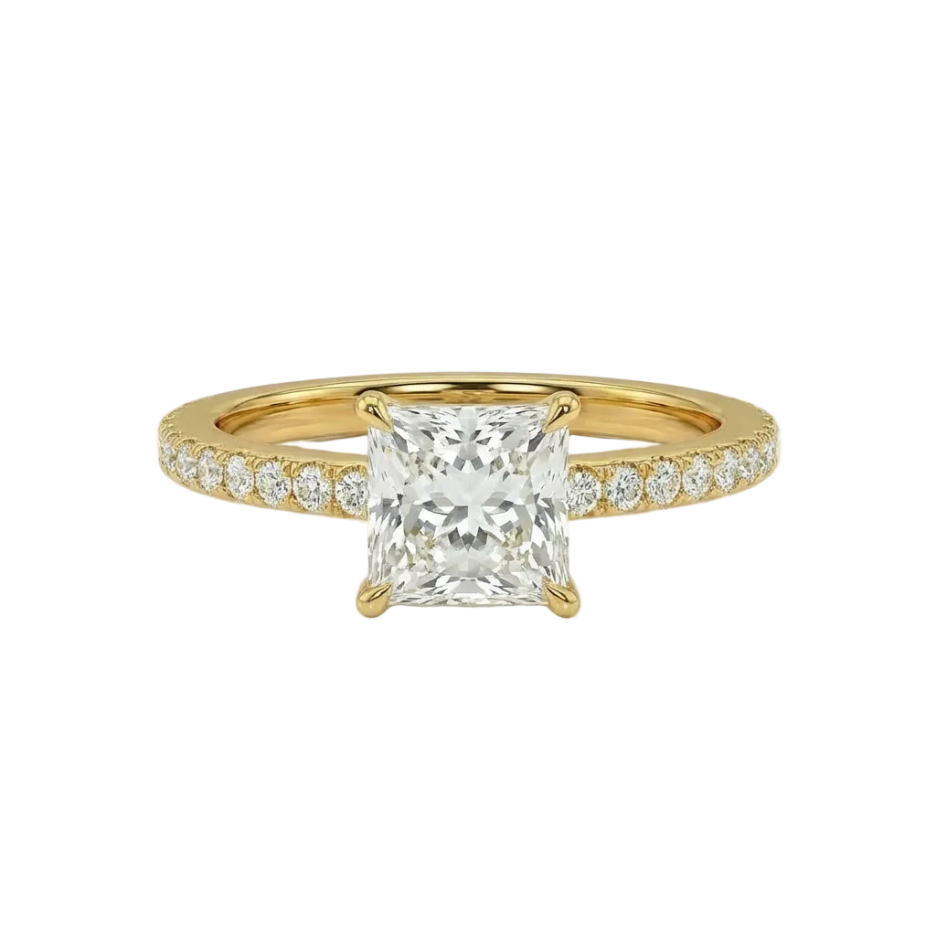 Princess Diamond pavé ring