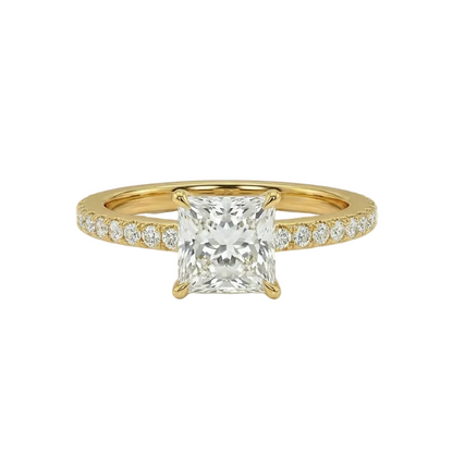 Princess Diamond pavé ring