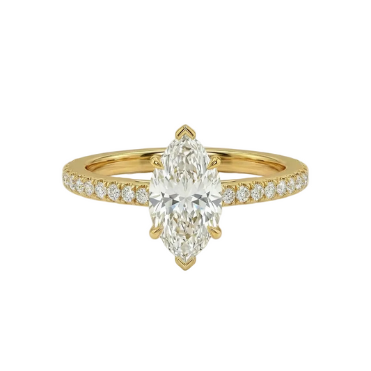 Marquise Diamond pavé ring