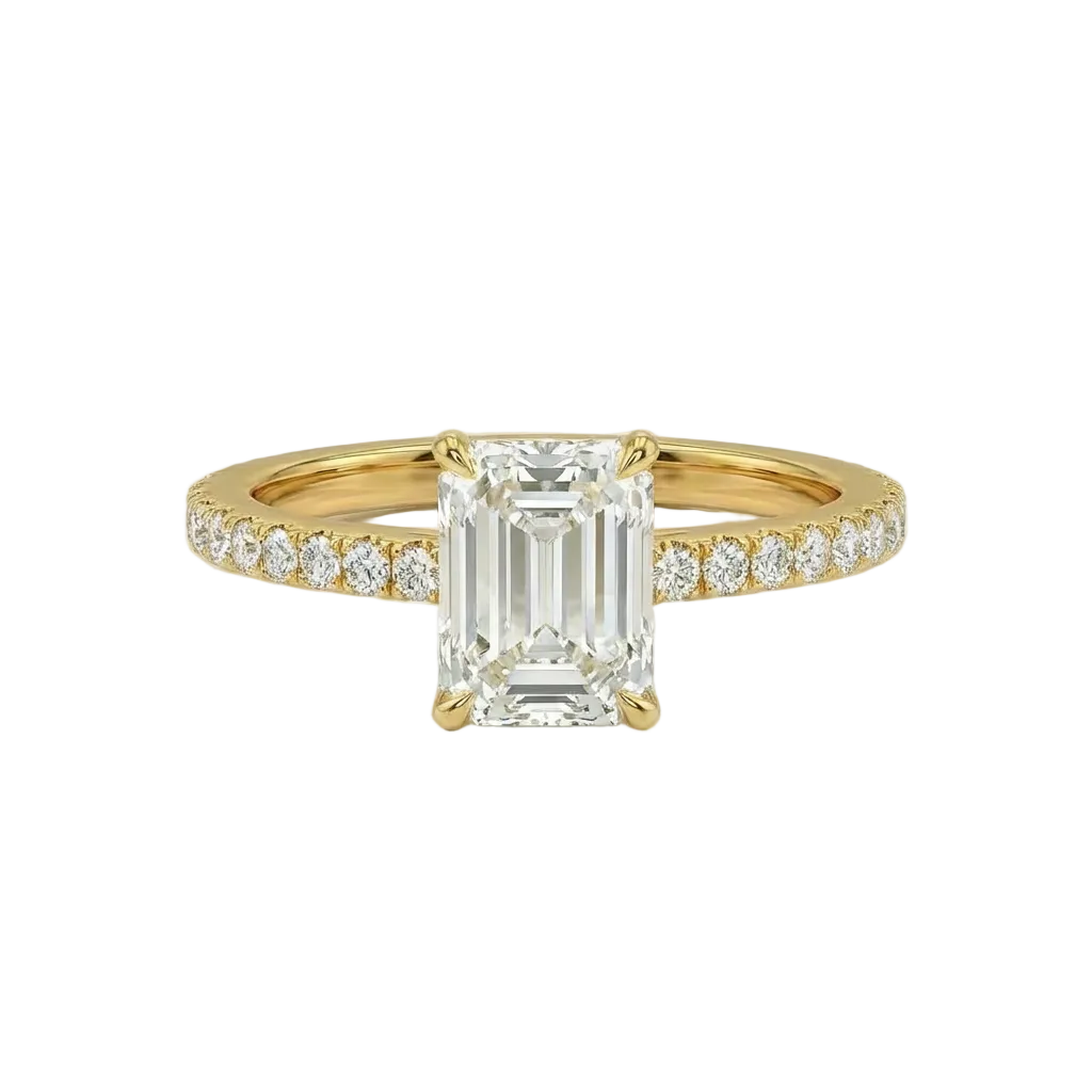 Emerald Diamond pavé ring