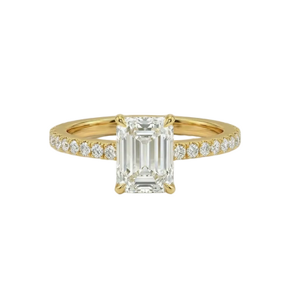 Emerald Diamond pavé ring