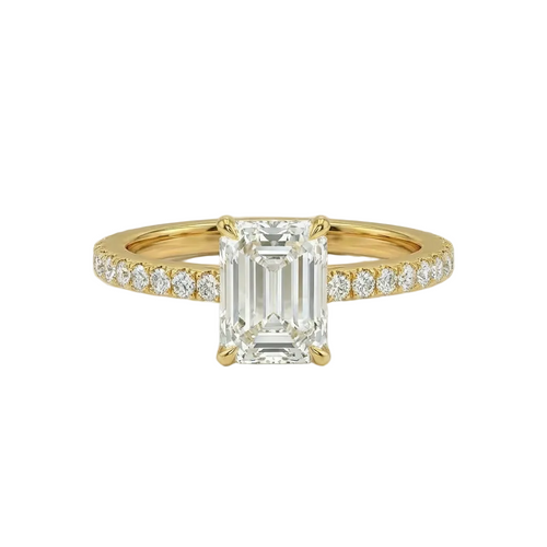 Emerald Diamond pavé ring