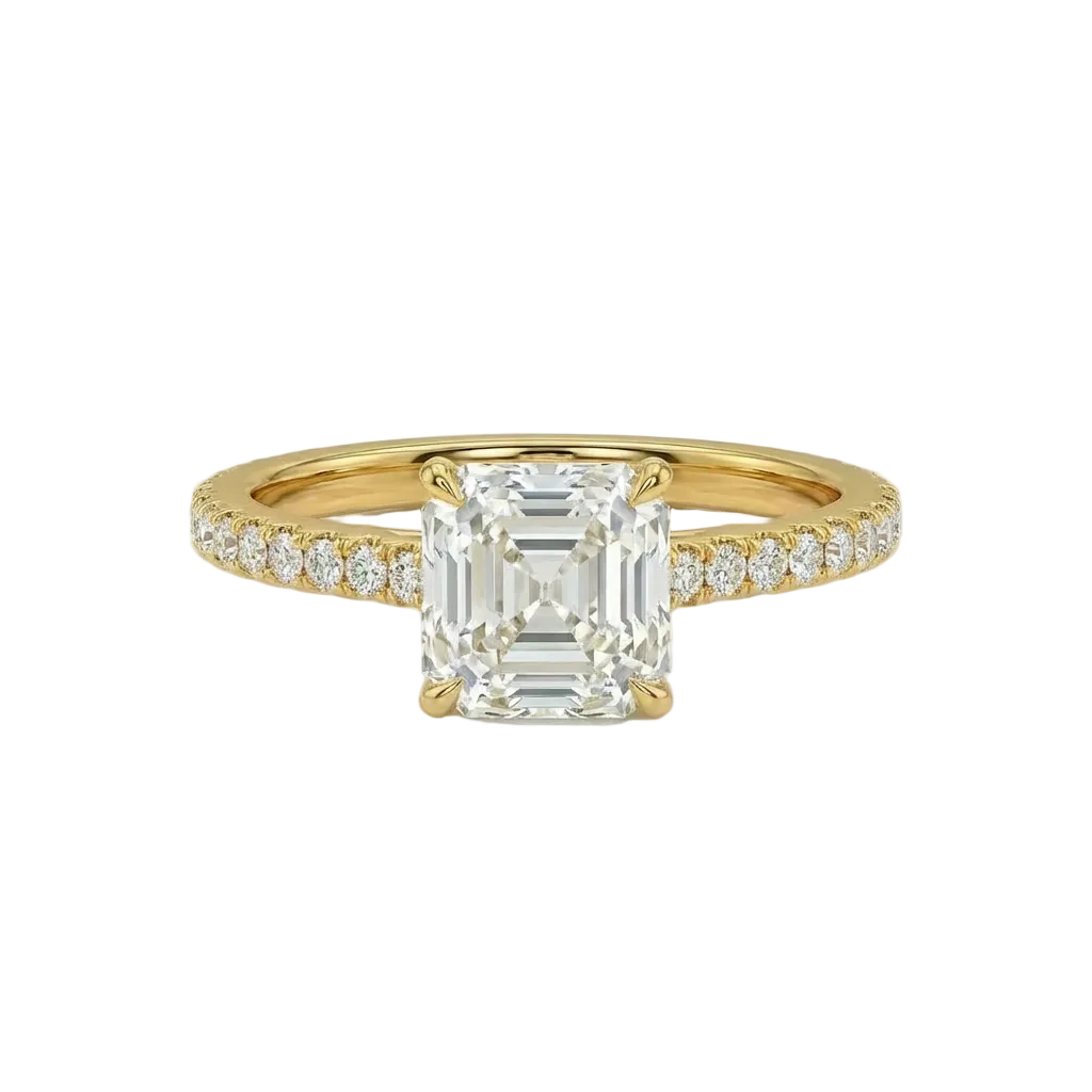 Asscher Diamond pavé ring