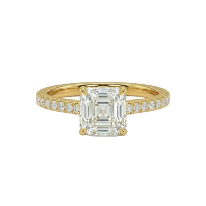 Asscher Diamond pavé ring