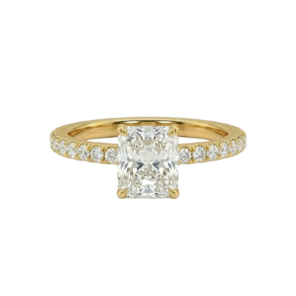 Radiant Diamond pavé ring