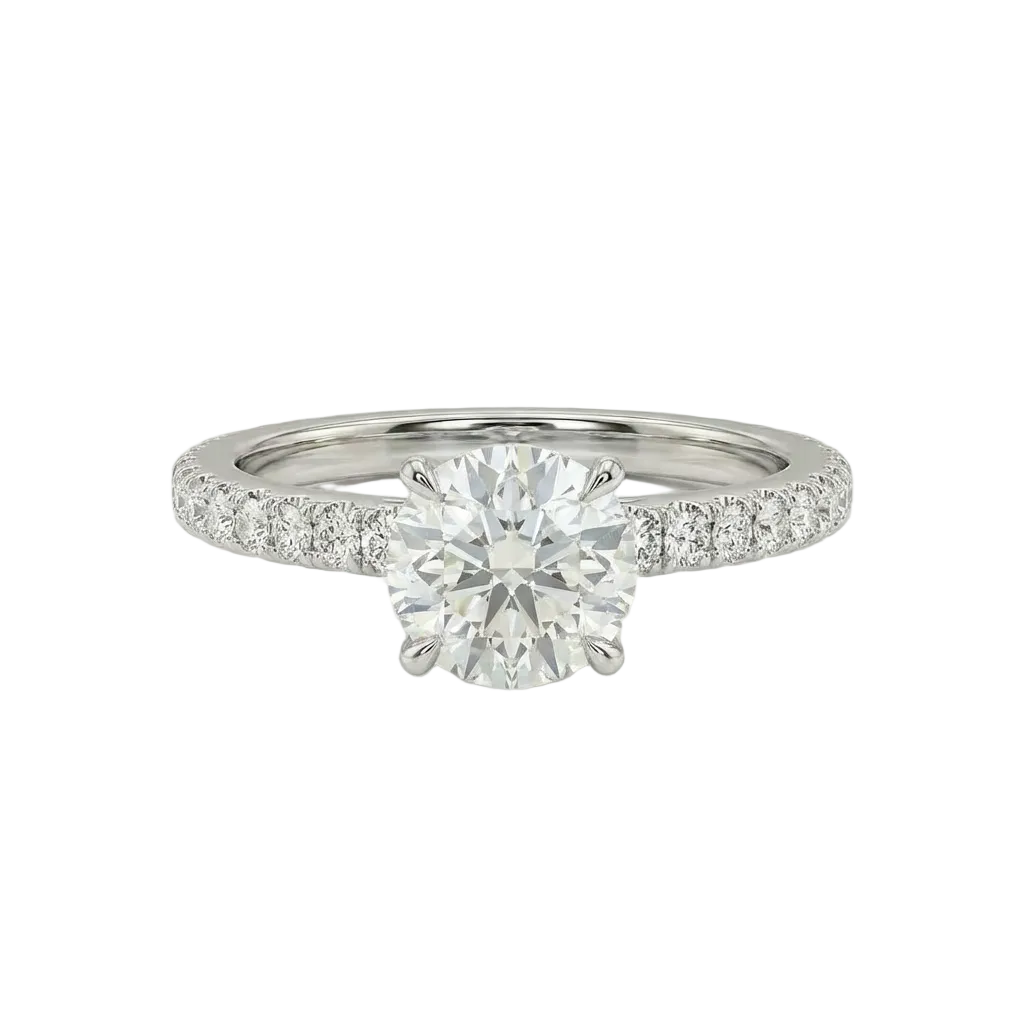 Round Brilliant Cut Diamond pavé ring