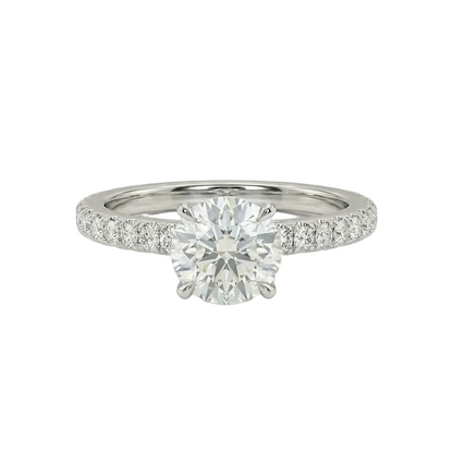 Round Brilliant Cut Diamond pavé ring