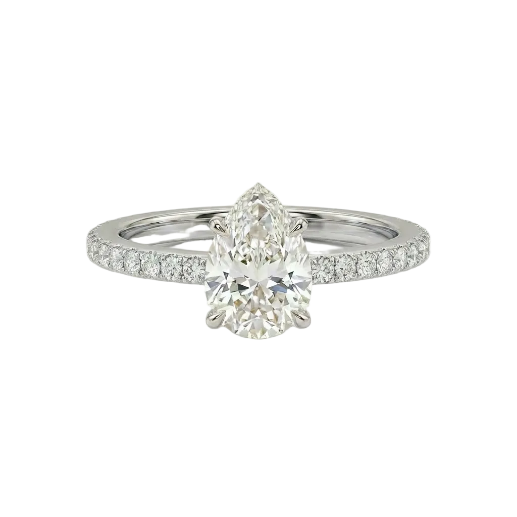 Pear Diamond pavé ring