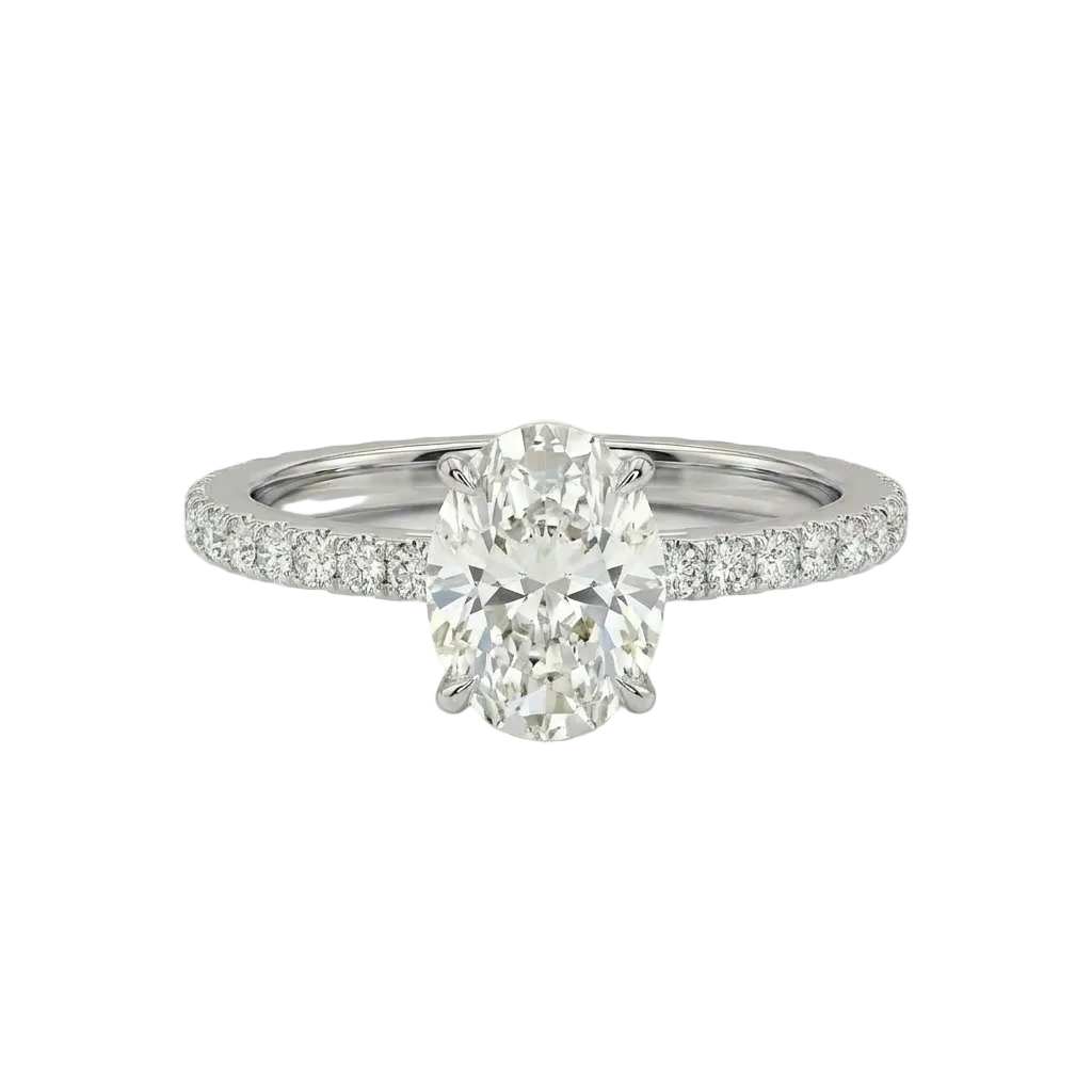 Oval Diamond pavé ring