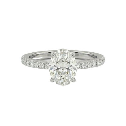 Oval Diamond pavé ring