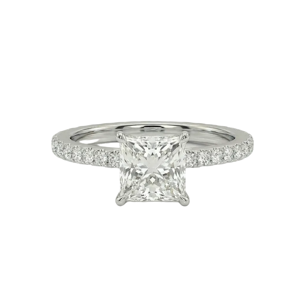 Princess Diamond pavé ring