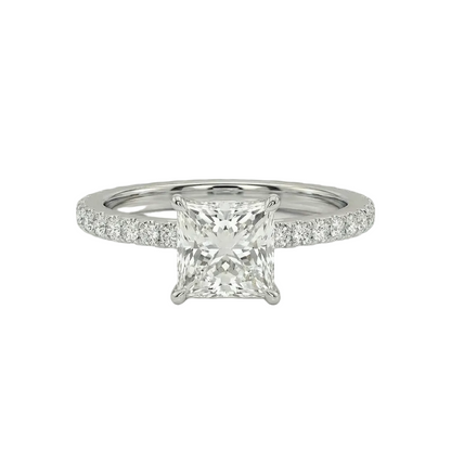 Princess Diamond pavé ring