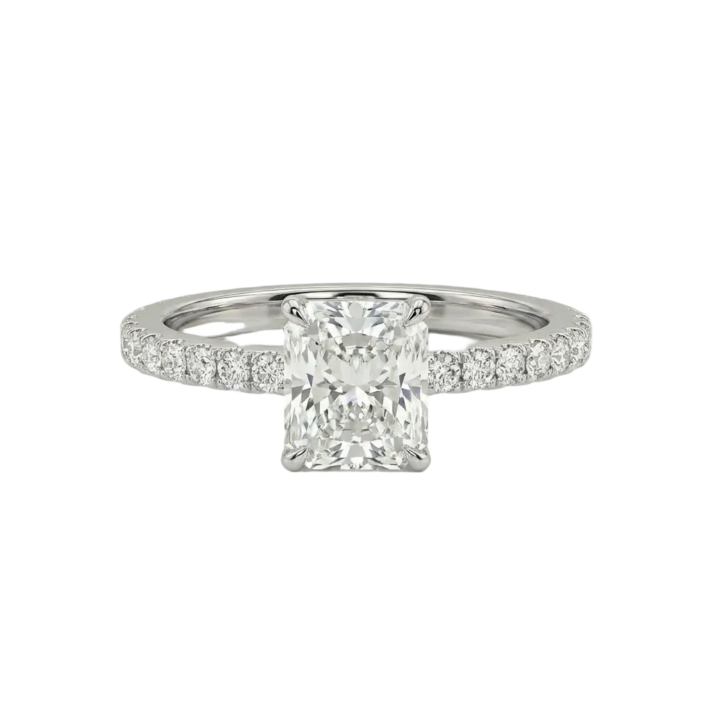Radiant Diamond pavé ring