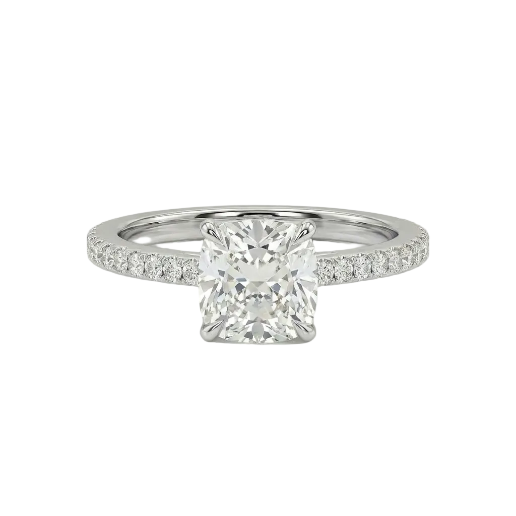 Cushion Diamond pavé ring