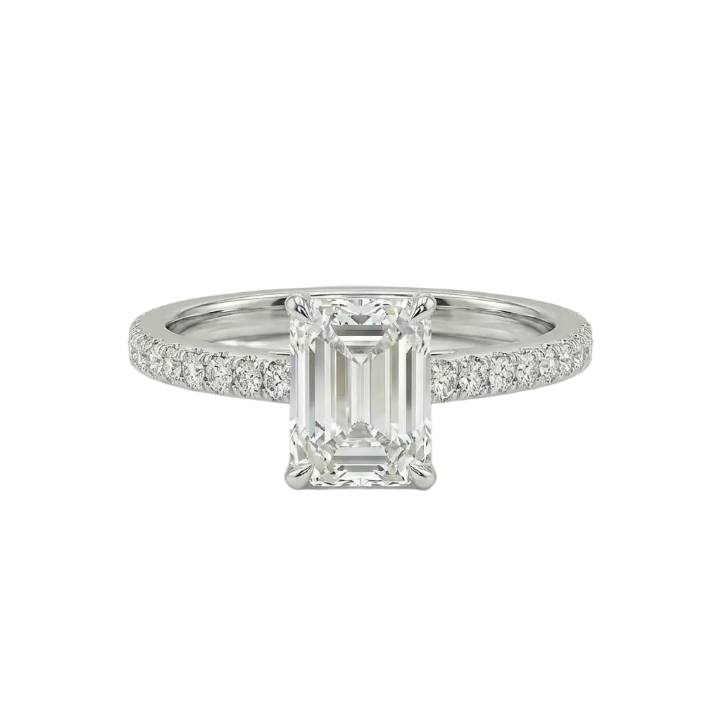 Emerald Diamond pavé ring