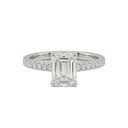 Emerald Diamond pavé ring