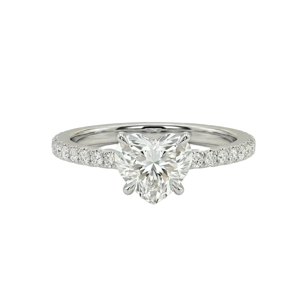 Heart Diamond pavé ring