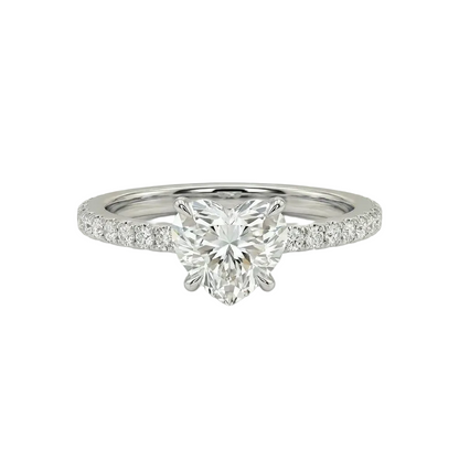 Heart Diamond pavé ring