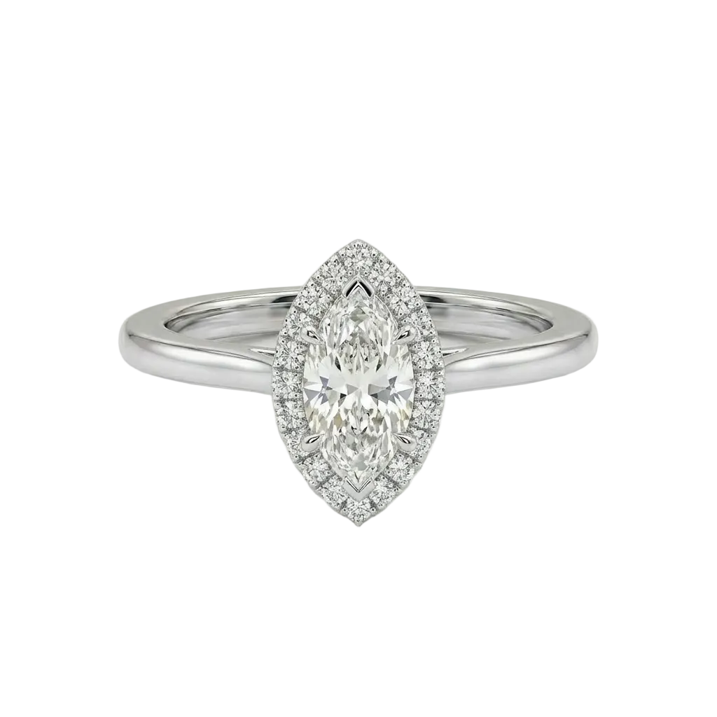 Marquise halo ring