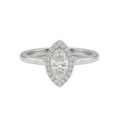 Marquise halo ring