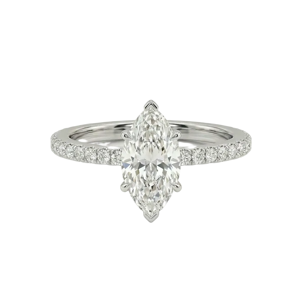 Marquise Diamond pavé ring